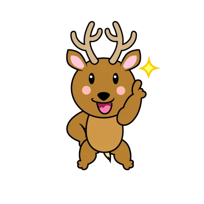 ポーズするシカキャラのイラスト