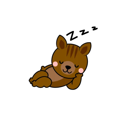寝るリスキャラのイラスト