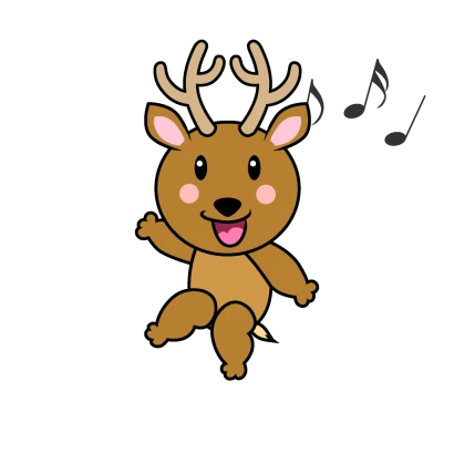 ダンスするシカキャラのイラスト