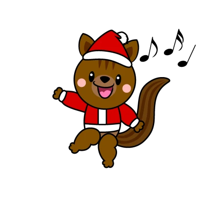 クリスマスのリスキャラのイラスト