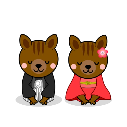 お正月のリスキャラのイラスト