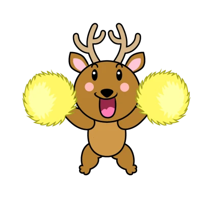 応援するシカキャラのイラスト
