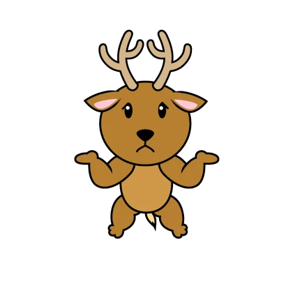 困るシカキャラのイラスト