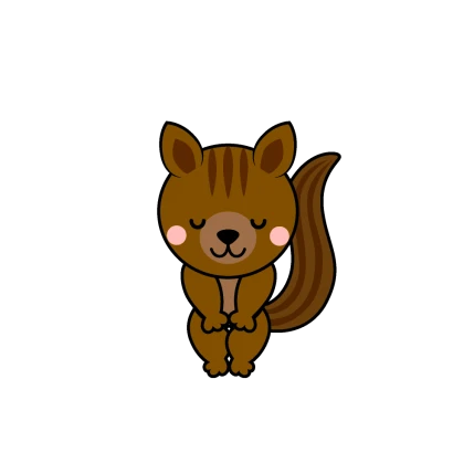 お辞儀するリスキャラのイラスト