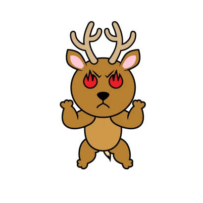 やる気のシカキャラのイラスト