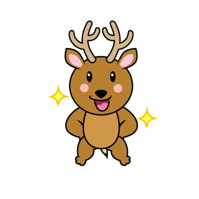 自信のシカキャラのイラスト