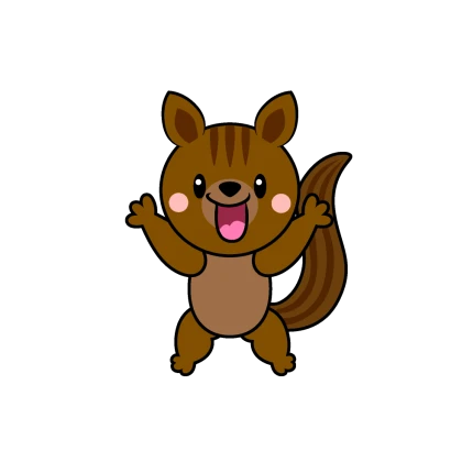 驚くリスキャラのイラスト