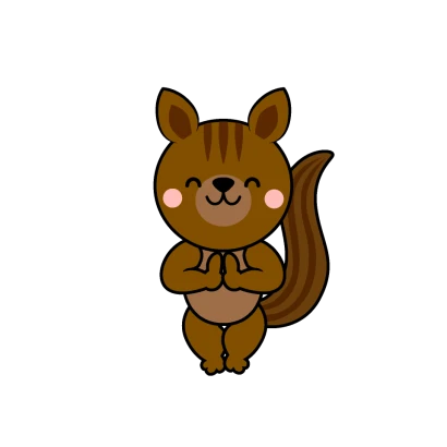 感謝するリスキャラのイラスト