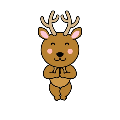 感謝するシカキャラのイラスト