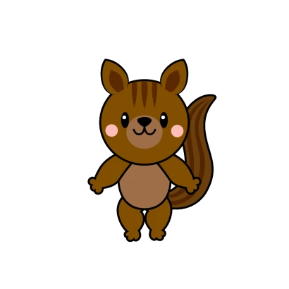 かわいいリスキャラのイラスト