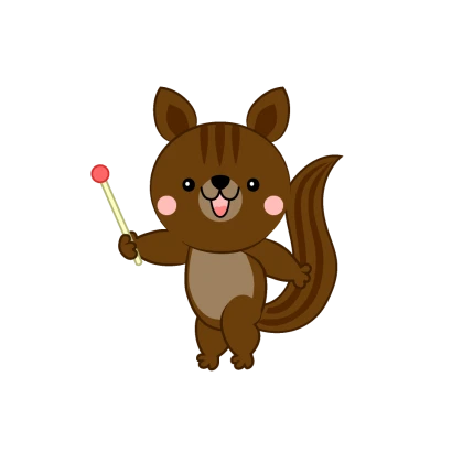 説明するリスのイラスト