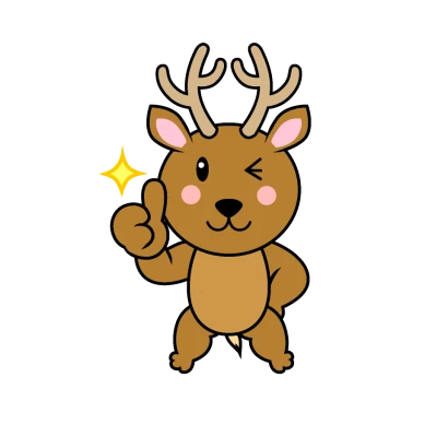 いいねするシカキャラのイラスト