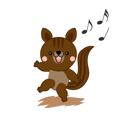 ダンスするリスのイラスト