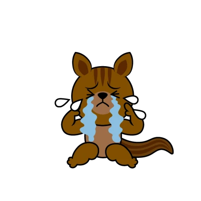 泣くリスキャラのイラスト