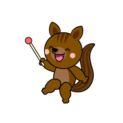 説明するリスキャラのイラスト