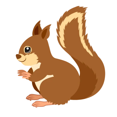 リス（横）のイラスト