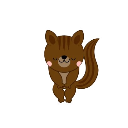 お辞儀するリスキャラのイラスト