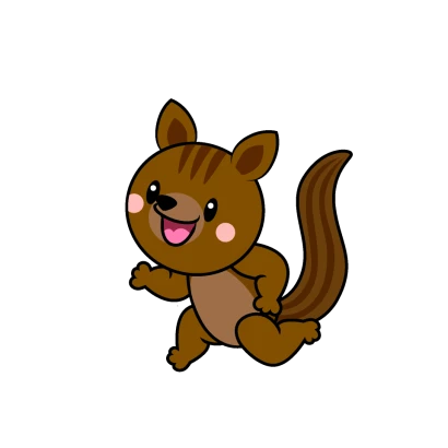 走るリスキャラのイラスト
