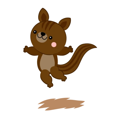 ジャンプするリスのイラスト