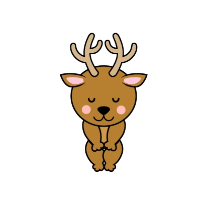 お辞儀するシカキャラのイラスト