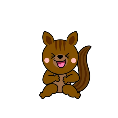 笑顔のリスキャラのイラスト