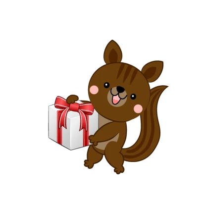 プレゼントするリスのイラスト
