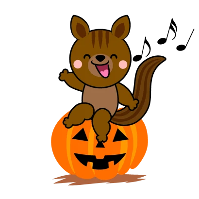 ハロウィンのリスキャラのイラスト