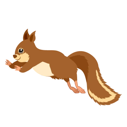 ジャンプするリスのイラスト