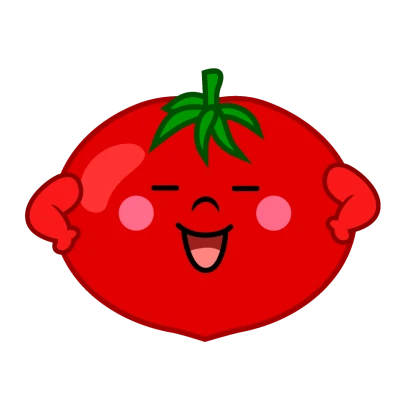 自信満々なトマトキャラのイラスト