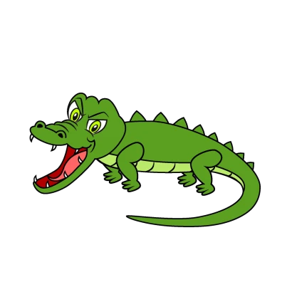 怒るワニのイラスト