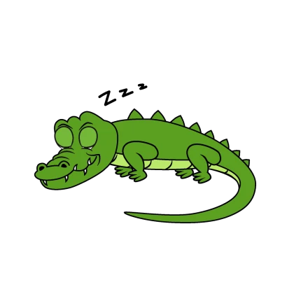 眠るワニのイラスト