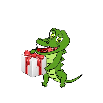 プレゼントするワニのイラスト