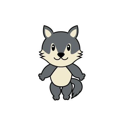 かわいいオオカミキャラのイラスト