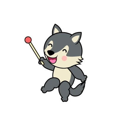 説明オオカミキャラのイラスト