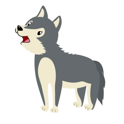 吠えるオオカミのイラスト