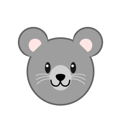 可愛いネズミの顔のイラスト