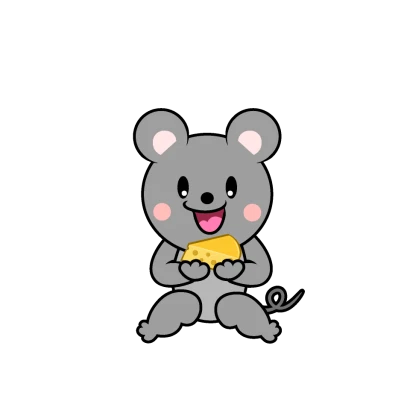 食べるネズミキャラのイラスト