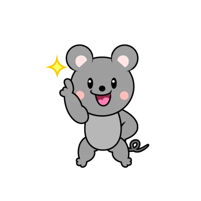 ポーズするネズミキャラのイラスト