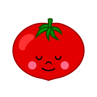 お辞儀するトマトキャラのイラスト