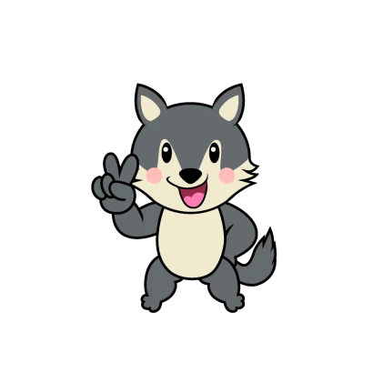 ピースのオオカミキャラのイラスト