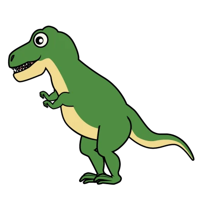 ティラノサウルスキャラクターのイラスト