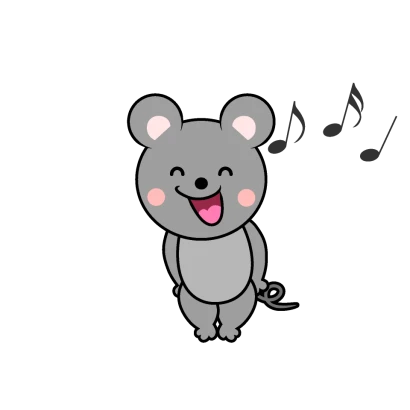 歌うネズミキャラのイラスト