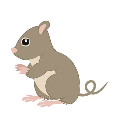 ハツカネズミ（横）のイラスト