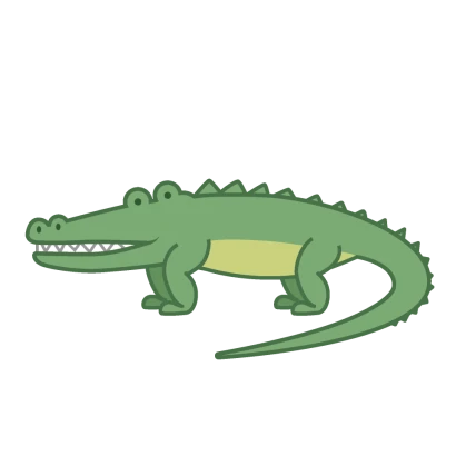 シンプルな可愛いワニのイラスト