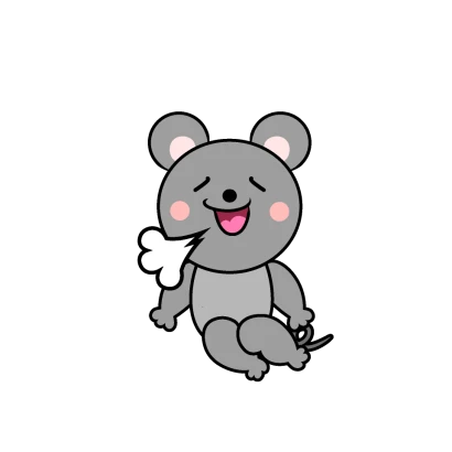 リラックスするネズミキャラのイラスト