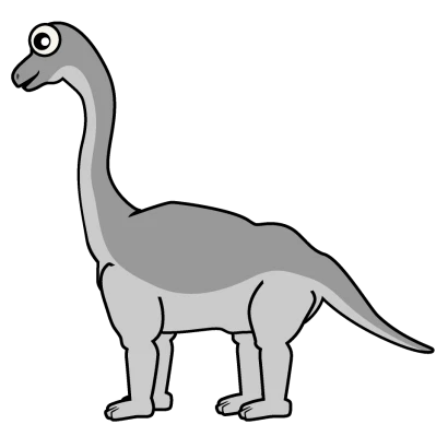 首長恐竜キャラクターのイラスト