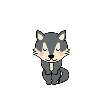 お辞儀オオカミキャラのイラスト