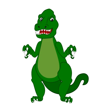 ティラノサウルスのキャラクターのイラスト
