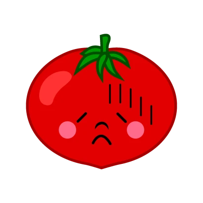 落ち込むトマトキャラのイラスト
