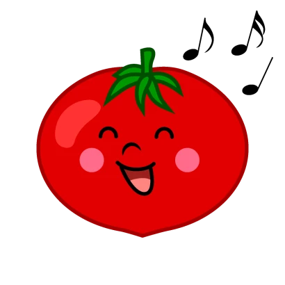 歌うトマトキャラのイラスト